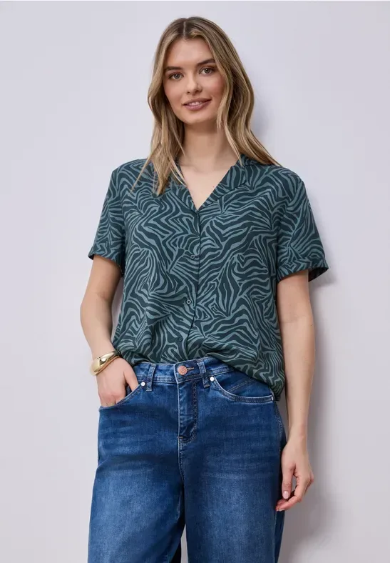 Kurzarm Bluse mit Bowling