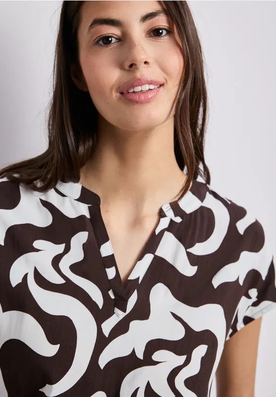 Dropped Shoulder Blusenshirt mit Print