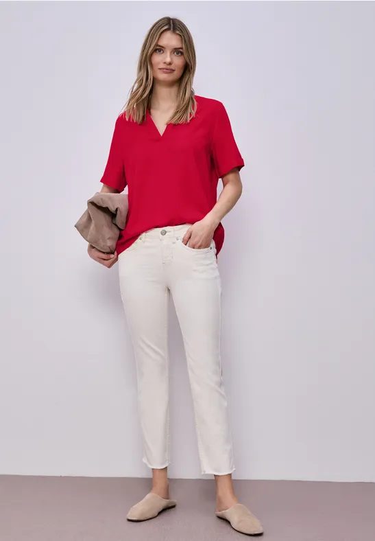 Kurzarm Bluse mit Turn