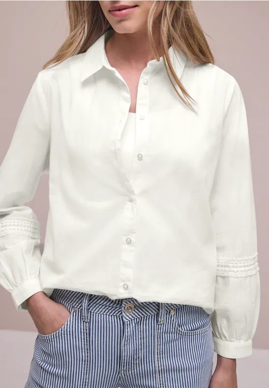 Langarm Bluse mit Crochetdetails