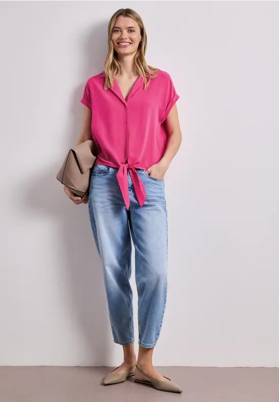 Dropped Shoulder Bluse mit Bowling
