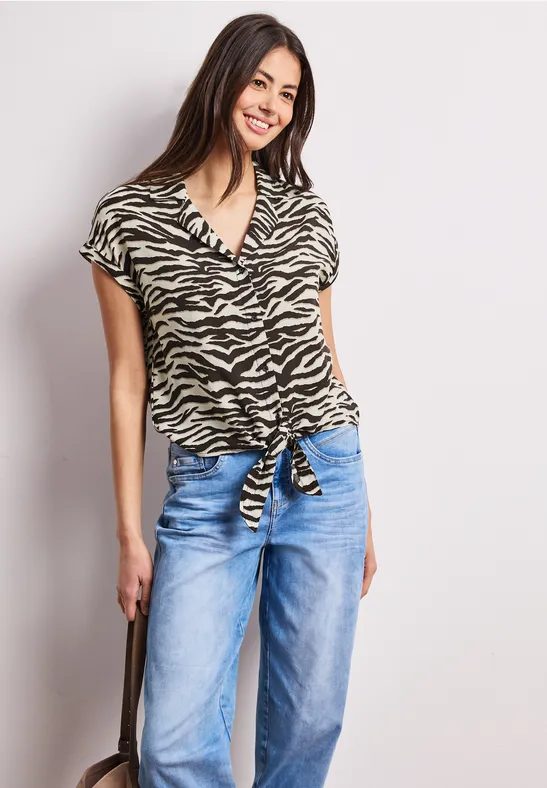 Dropped Shoulder Bluse mit Bowling