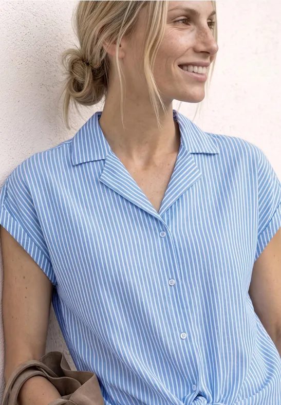Dropped Shoulder Bluse mit Bowling