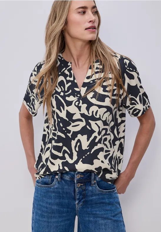 Kurzarm Bluse mit Turn