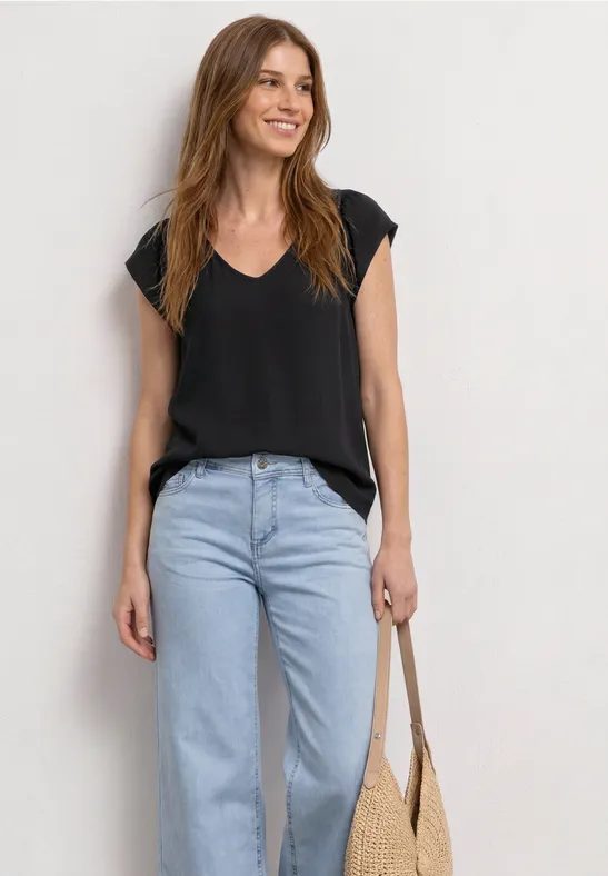 Dropped Shoulder Shirt mit V