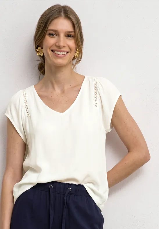 Dropped Shoulder Shirt mit V