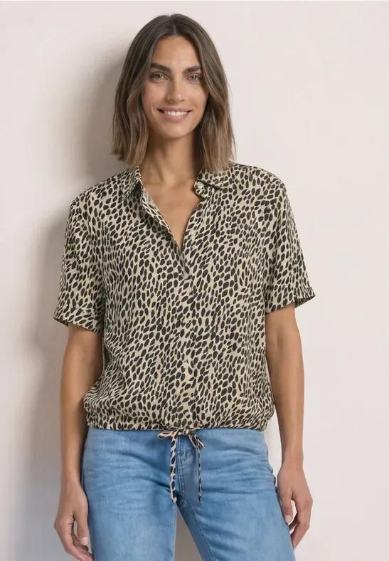 Kurzarm Hemdbluse mit Print