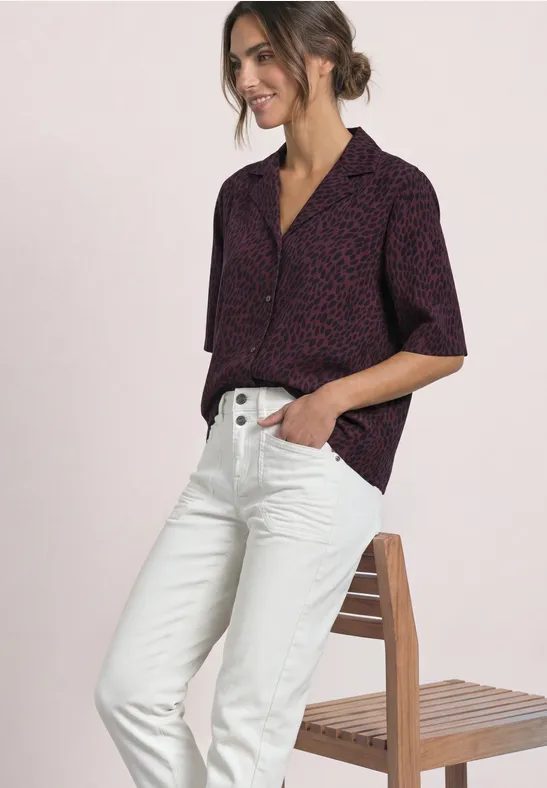 Kurzarm Bluse mit Bowling