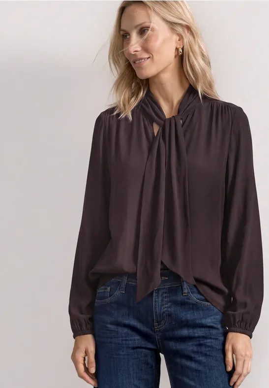 Langarm Bluse mit Schleifendetail
