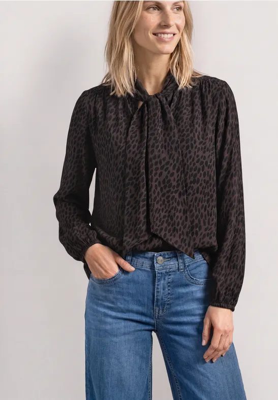 Langarm Bluse mit Schleifendetail