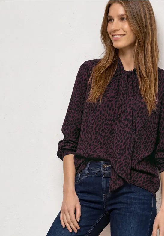 Langarm Bluse mit Schleifendetail