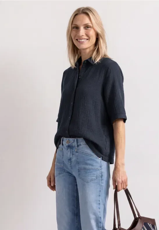 Musselin Bluse mit Bowling