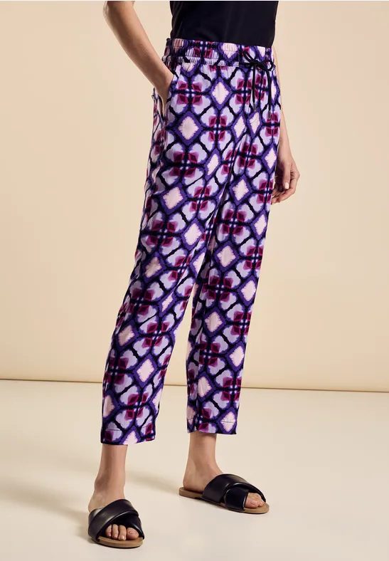 Viskose Hose mit Print