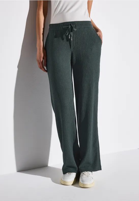 Wide Leg Hose mit Struktur