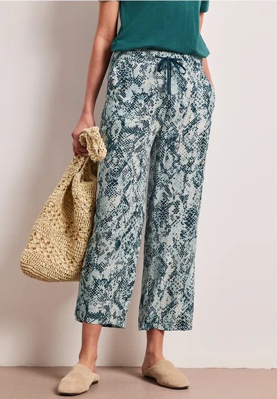 Snake Print 7/8 Wide Leg Hose