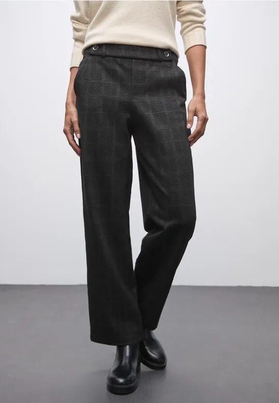 Karierte Straight Leg Hose