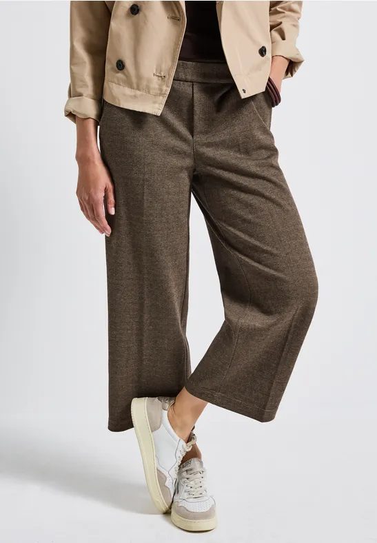 Gemusterte 7/8 Straight Leg Hose