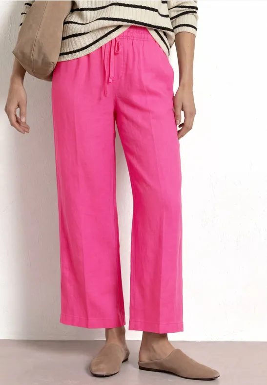 7/8 Wide Leg Hose im Loose Fit aus Leinen