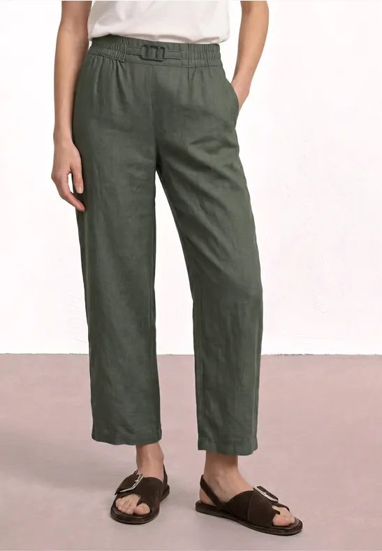 7/8 Wide Leg Hose im Loose Fit aus Leinen