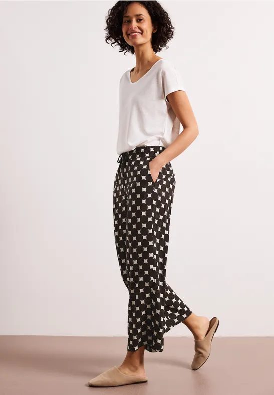 High Waist Wide Leg Hose mit Print