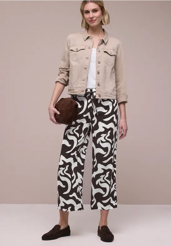 High Waist Wide Leg Hose mit Print