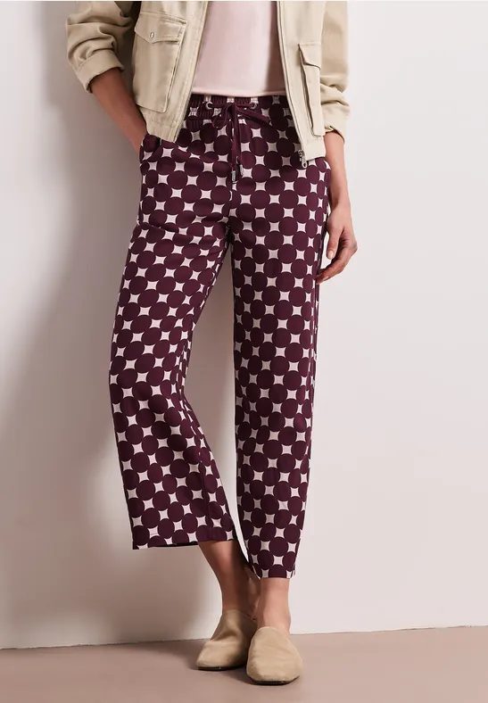 High Waist Wide Leg Hose mit Print