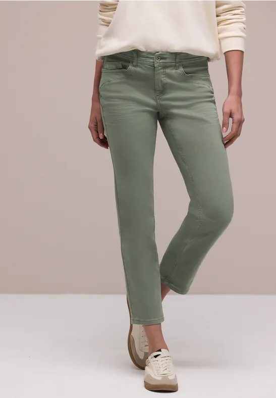Mid Waist Straight Leg Jeans im Slim Fit