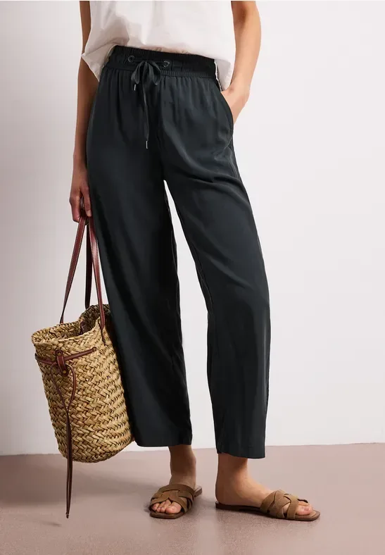 7/8 High Waist Wide Leg Hose im Loose Fit
