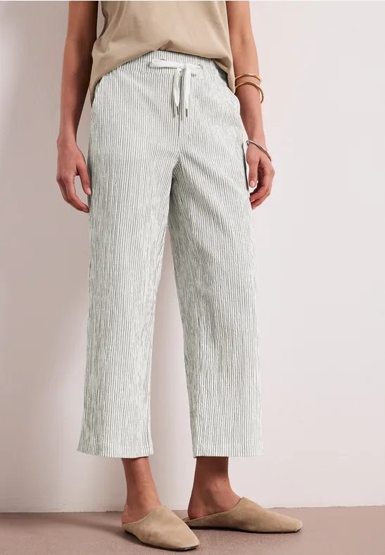 7/8 Wide Leg Hose im Loose Fit mit Streifen