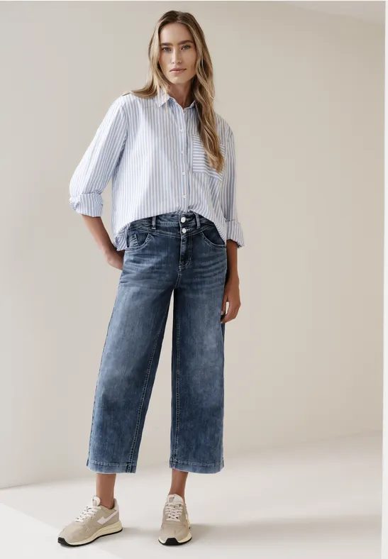 7/8 High Waist Wide Leg Jeans im Loose Fit
