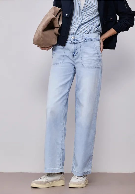 Wide Leg Jeans im Bleached