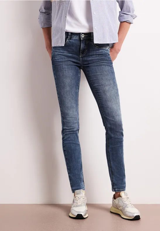 Mid Waist Slim Leg Jeans im Slim Fit