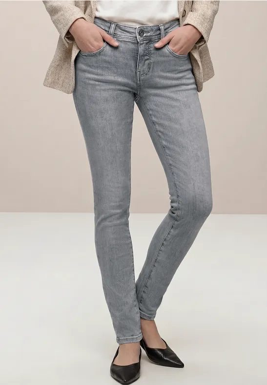 Mid Waist Slim Leg Jeans im Slim Fit
