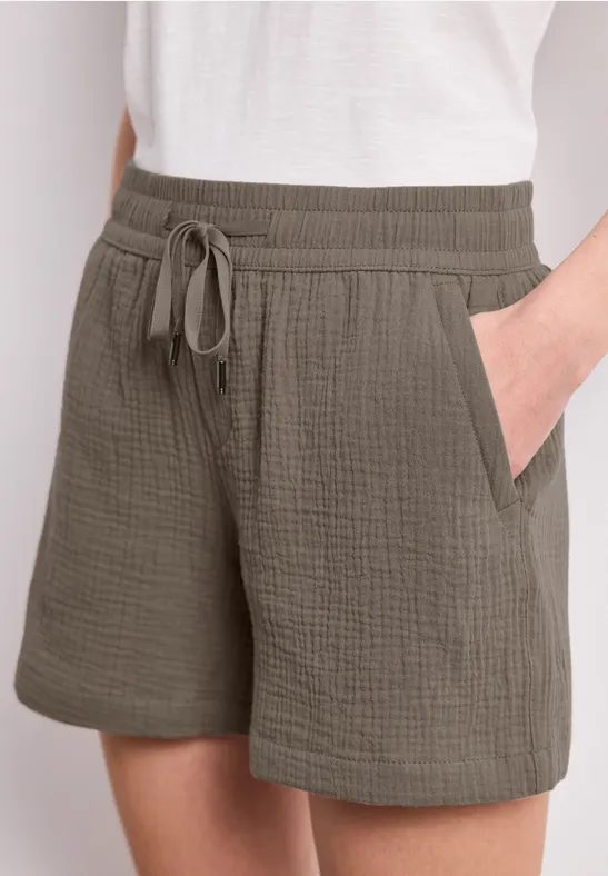 Mid Waist Shorts aus Musselinstoff