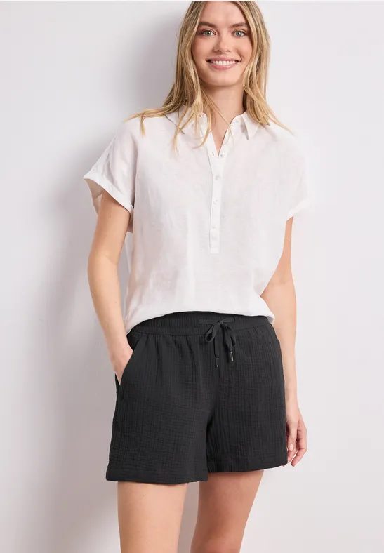Mid Waist Shorts aus Musselinstoff