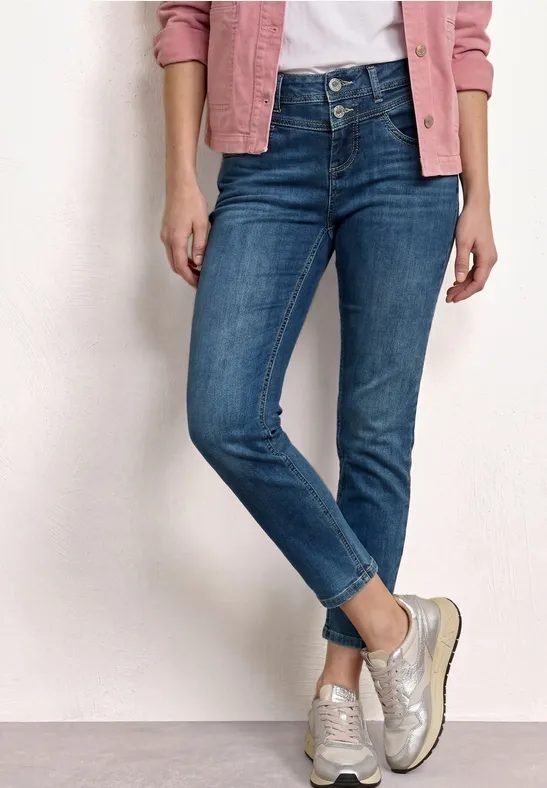 7/8 Mid Waist Slim Leg Jeans im Slim Fit
