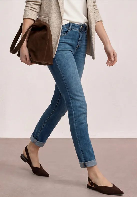 7/8 Low Waist Slim Leg Jeans im Casual Fit
