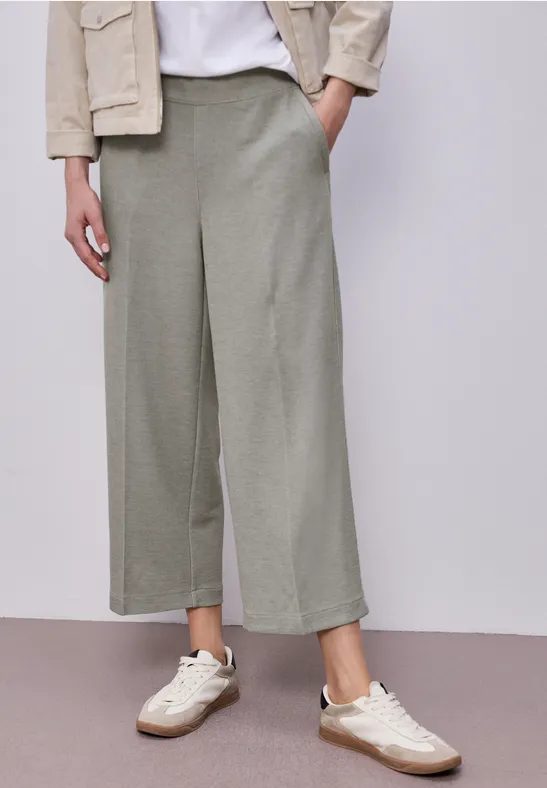 7/8 High Waist Wide Leg Hose im Casual Fit