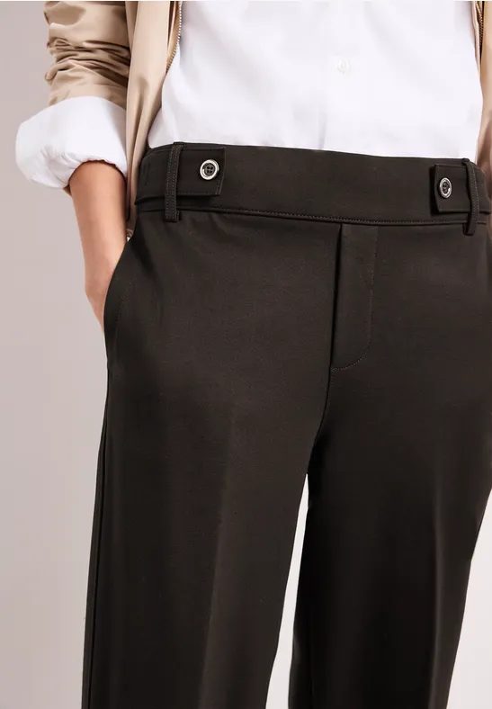 Wide Leg Hose mit Knopfdetail