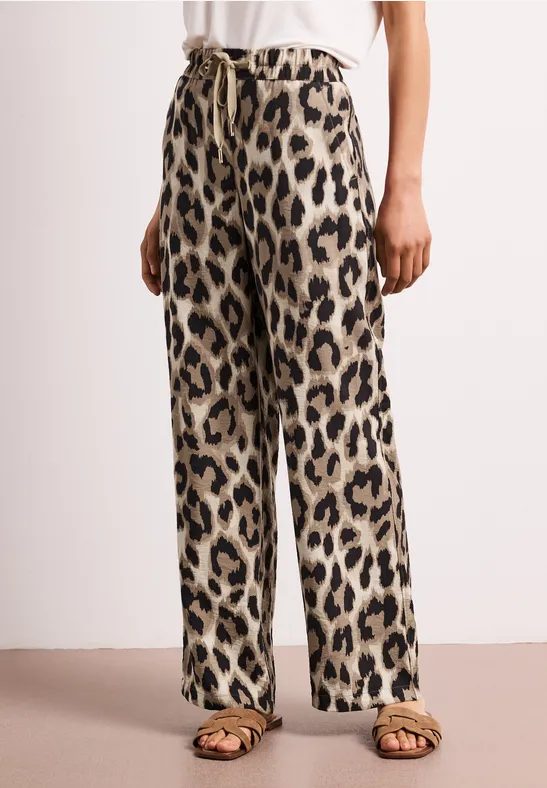 High Waist Wide Leg Hose mit Leo