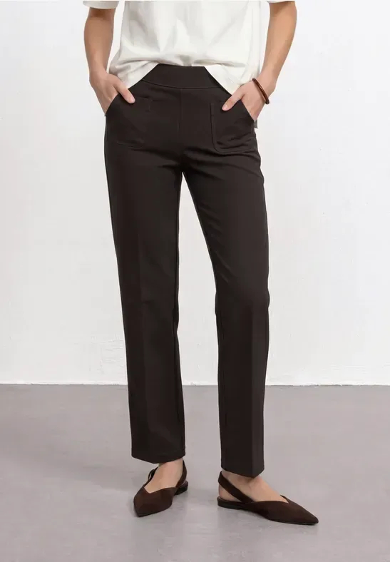 High Waist Straight Leg Hose im Casual Fit
