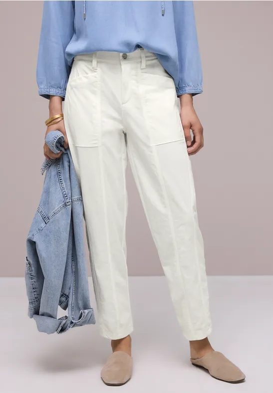 High Waist Barrel Leg Hose im Casual Fit