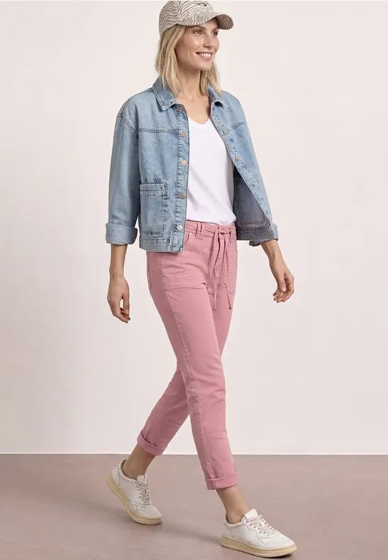 Mid Waist Tapered Leg Jeans im Loose Fit