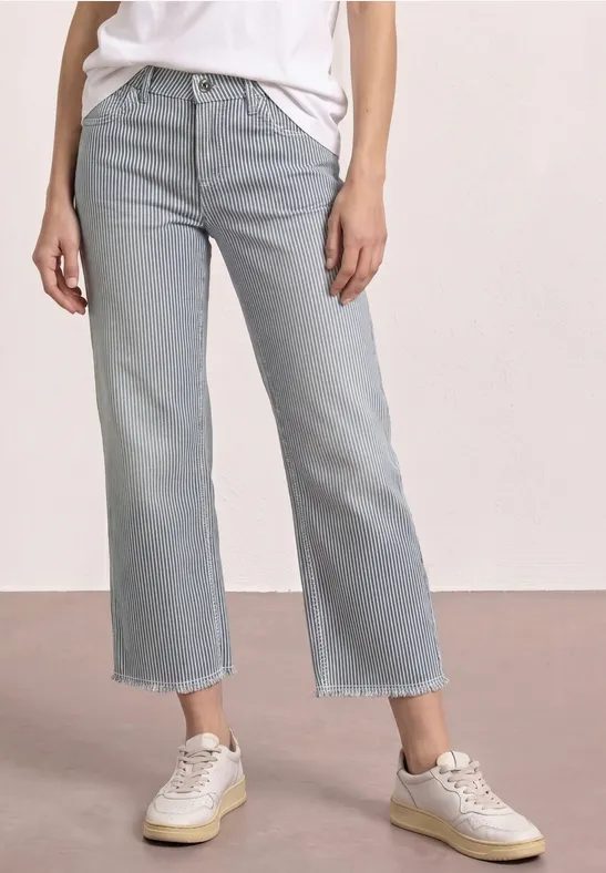 Straight Leg Jeans mit Streifen