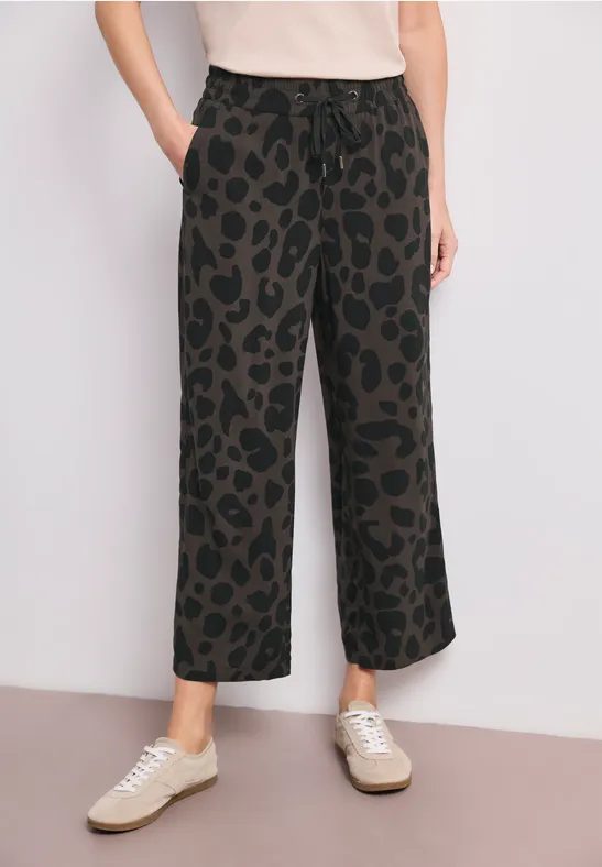 7/8 Wide Leg Hose im Loose Fit mit Print