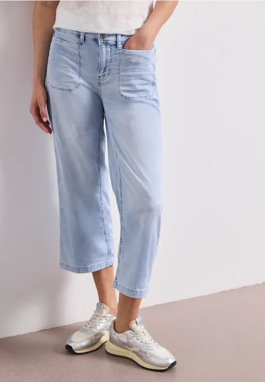 7/8 Mid Waist Jeansculotte mit Comfort Bund