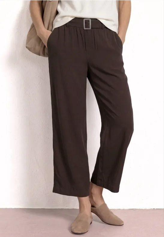 7/8 Wide Leg Hose mit Gürteldetail