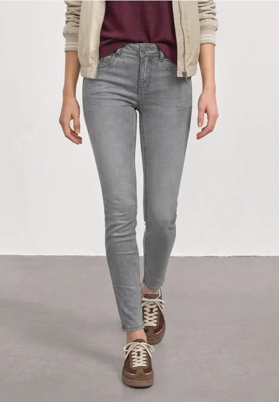Mid Waist Slim Leg Jeans im Slim Fit