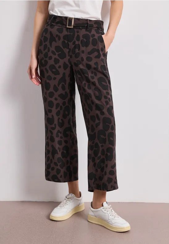 7/8 Wide Leg Hose mit Gürteldetail