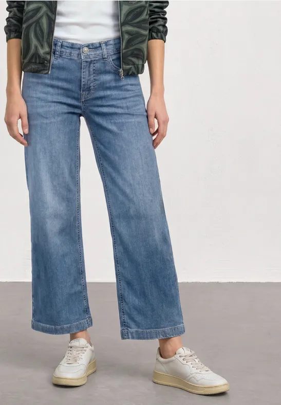 7/8 Mid Waist Jeansculotte mit Comfort Bund